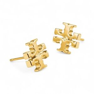 Tory Burch Lady Classic Double T Stud Lady earrings Simple Timeless Gold plated